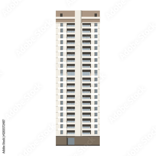 High rise condominium complex architecture building urban vector