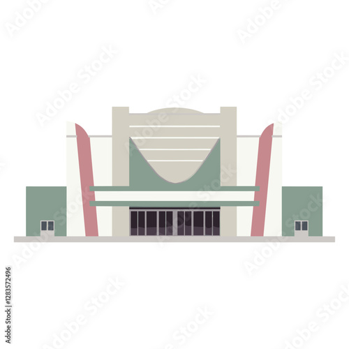 Art deco cinema illustration colors style vector