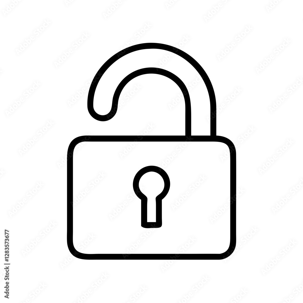 lock icon, lock line art - simple line art of lock, perfect for lock logos and icons lock icon, lock line art - simple line art of lock, perfect for lock logos and icons