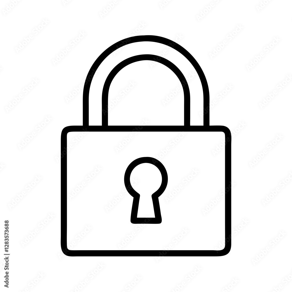 lock icon, lock line art - simple line art of lock, perfect for lock logos and icons lock icon, lock line art - simple line art of lock, perfect for lock logos and icons