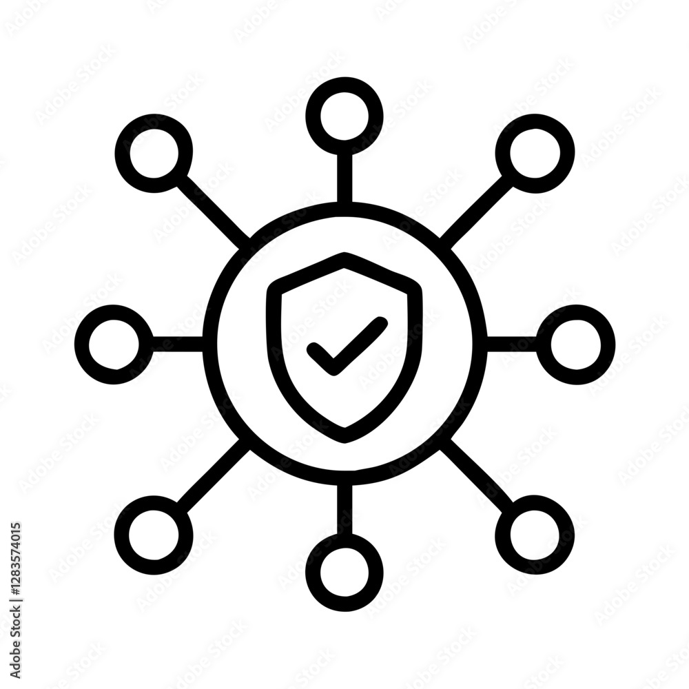 network security icon, network security line art - simple line art of network security, perfect for network security logos and icons network security icon, network security line art - simple line art of network security, perfect for network security logos and icons