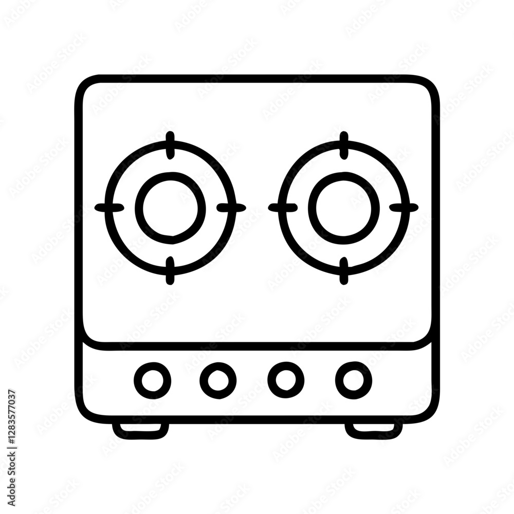 Fototapeta premium gas stove icon, gas stove line art - simple line art of gas stove, perfect for gas stove logos and icons