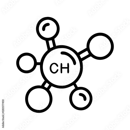 methane icon, methane line art - simple line art of methane, perfect for methane logos and icons