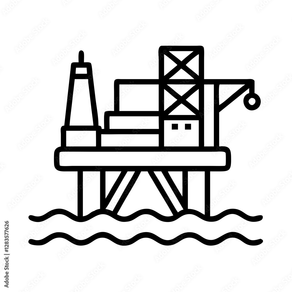 offshore platform icon, offshore platform line art - simple line art of offshore platform, perfect for offshore platform logos and icons offshore platform icon, offshore platform line art - simple line art of offshore platform, perfect for offshore platform logos and icons