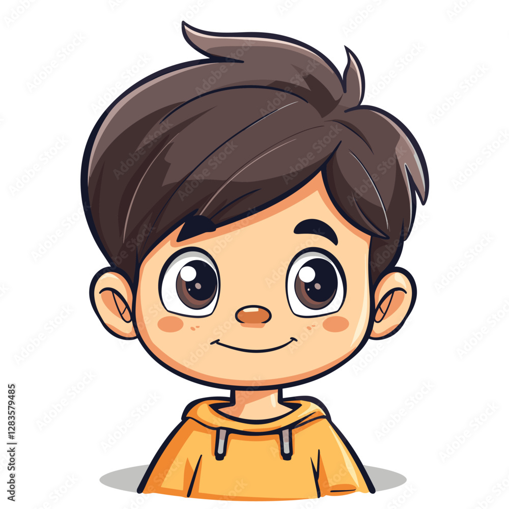 Cute boy cartoon isolated on white background. Vector illustration for your design Cute boy cartoon isolated on white background. Vector illustration for your design