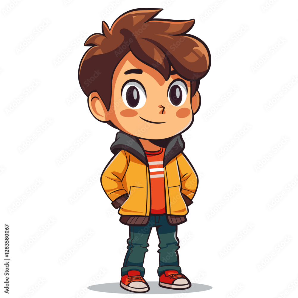 Cute little boy cartoon character. Vector illustration isolated on white background. Cute little boy cartoon character. Vector illustration isolated on white background.