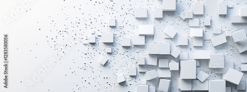 White cubes creating an abstract modern background design