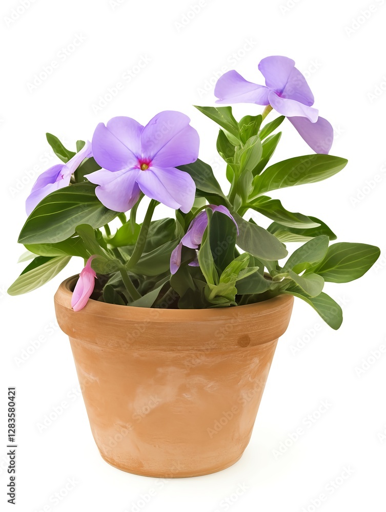 Flowers in a pot display vibrant blooms and lush foliage Flowers in a pot display vibrant blooms and lush foliage