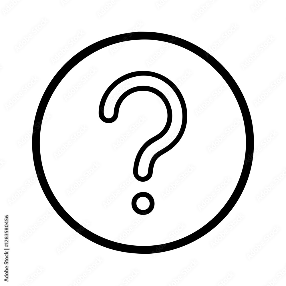 question mark in circle icon, question mark in circle line art - simple line art of question mark in circle, perfect for question mark in circle logos and icons question mark in circle icon, question mark in circle line art - simple line art of question mark in circle, perfect for question mark in circle logos and icons