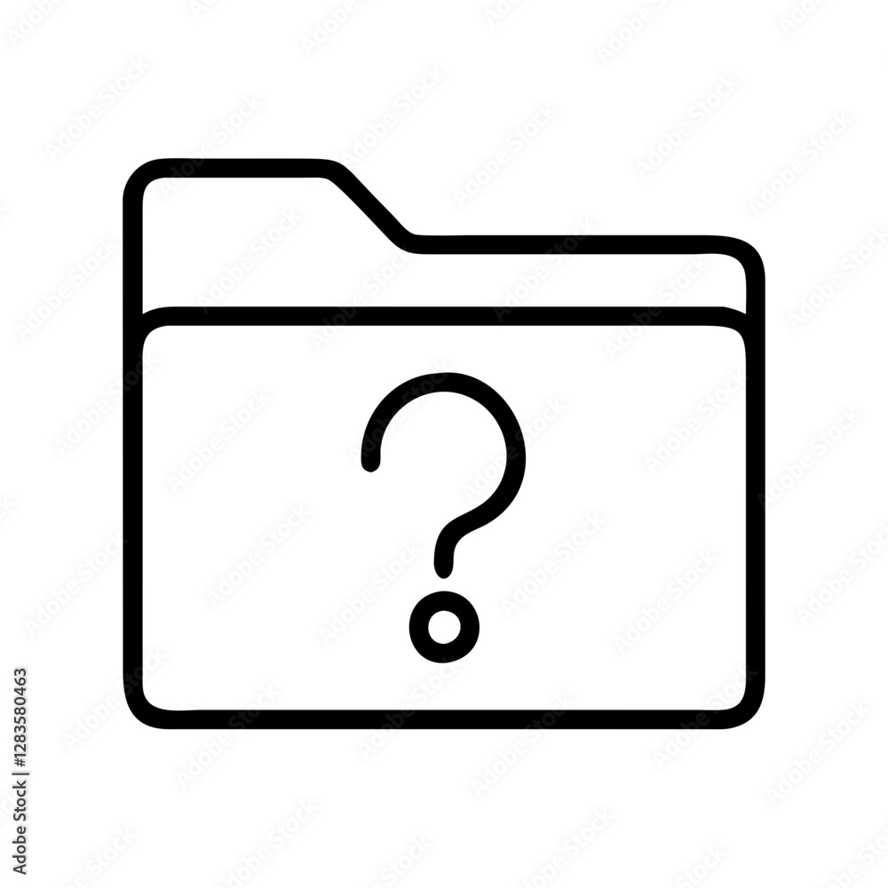 question mark in folder icon, question mark in folder line art - simple line art of question mark in folder, perfect for question mark in folder logos and icons question mark in folder icon, question mark in folder line art - simple line art of question mark in folder, perfect for question mark in folder logos and icons