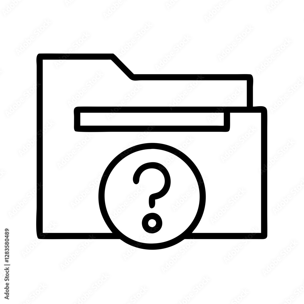 question mark in folder icon, question mark in folder line art - simple line art of question mark in folder, perfect for question mark in folder logos and icons question mark in folder icon, question mark in folder line art - simple line art of question mark in folder, perfect for question mark in folder logos and icons