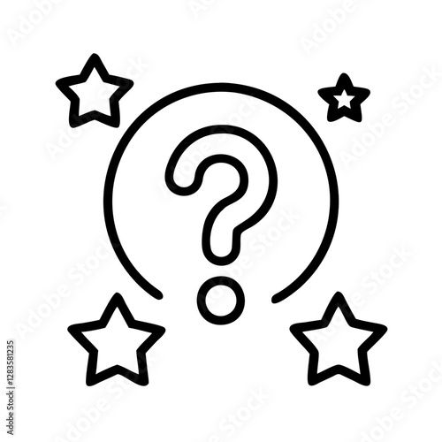 question mark with stars philosophical inquiry icon, question mark with stars philosophical inquiry vector, 
