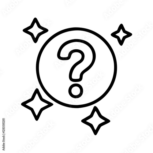 question mark with stars philosophical inquiry icon, question mark with stars philosophical inquiry vector, 