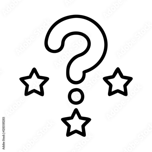 question mark with stars philosophical inquiry icon, question mark with stars philosophical inquiry vector, 