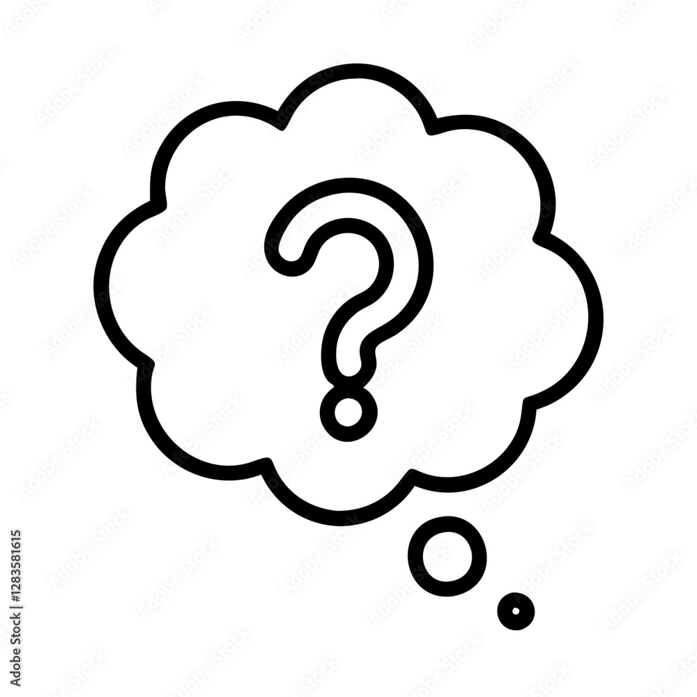thought bubble with question mark icon, thought bubble with question mark line art - simple line art of thought bubble with question mark, perfect for thought bubble with question mark logos and icons thought bubble with question mark icon, thought bubble with question mark line art - simple line art of thought bubble with question mark, perfect for thought bubble with question mark logos and icons