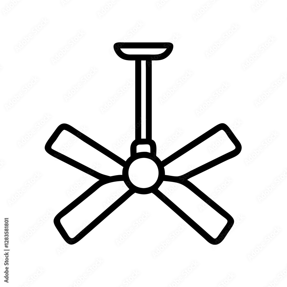 ceiling fan icon, ceiling fan line art - simple line art of ceiling fan, perfect for ceiling fan logos and icons ceiling fan icon, ceiling fan line art - simple line art of ceiling fan, perfect for ceiling fan logos and icons
