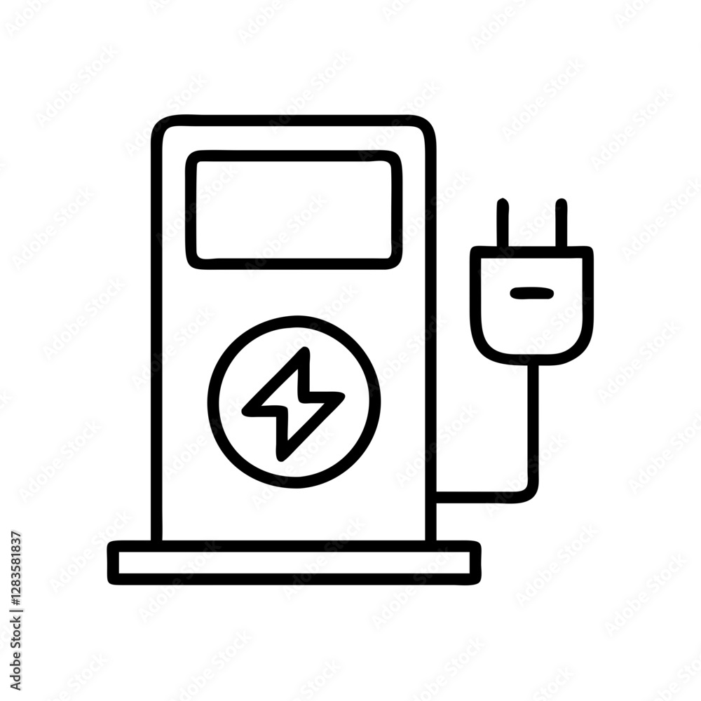 charging station icon, charging station line art - simple line art of charging station, perfect for charging station logos and icons charging station icon, charging station line art - simple line art of charging station, perfect for charging station logos and icons