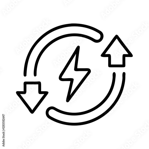energy transition icon, energy transition line art - simple line art of energy transition, perfect for energy transition logos and icons