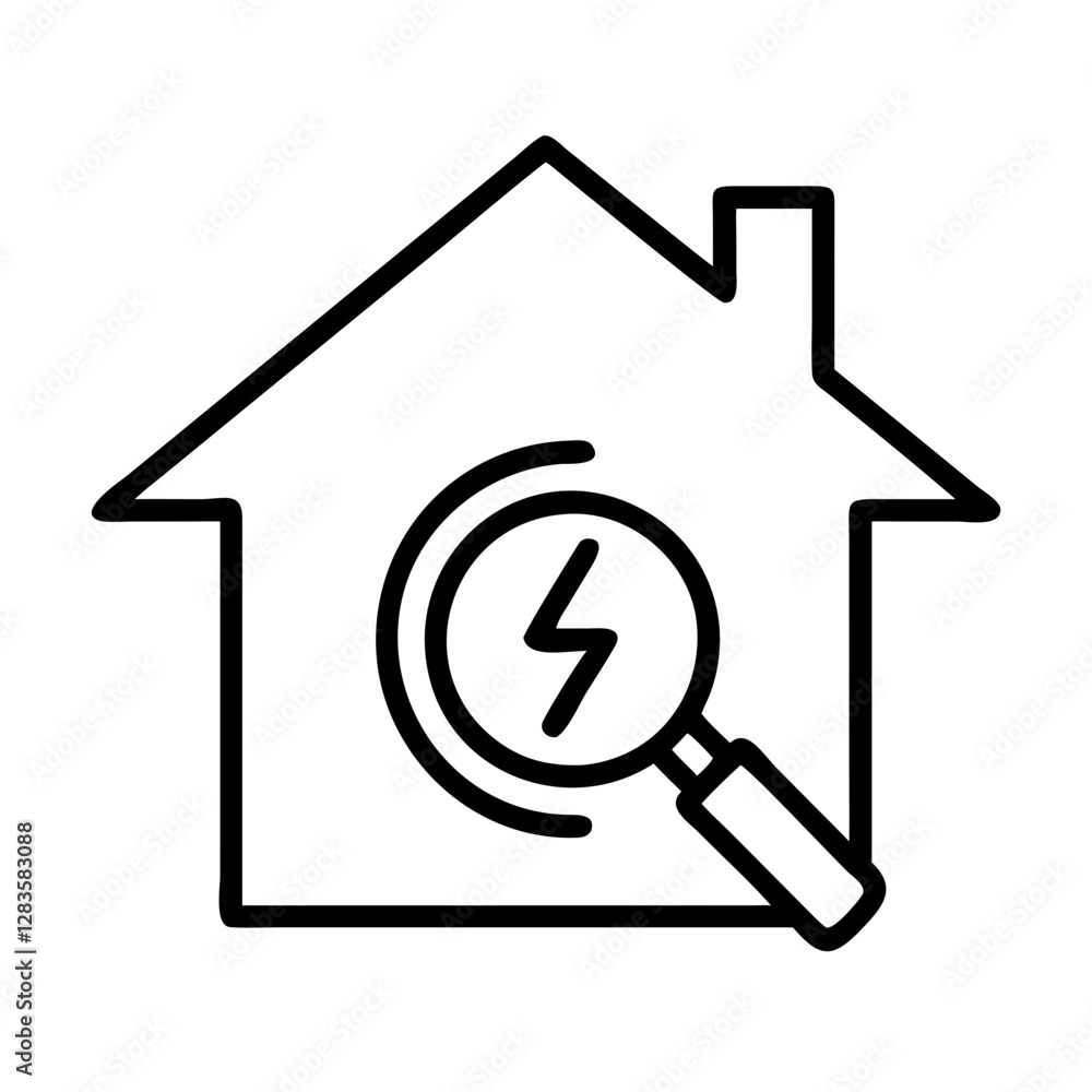home energy audit icon, home energy audit line art - simple line art of home energy audit, perfect for home energy audit logos and icons home energy audit icon, home energy audit line art - simple line art of home energy audit, perfect for home energy audit logos and icons