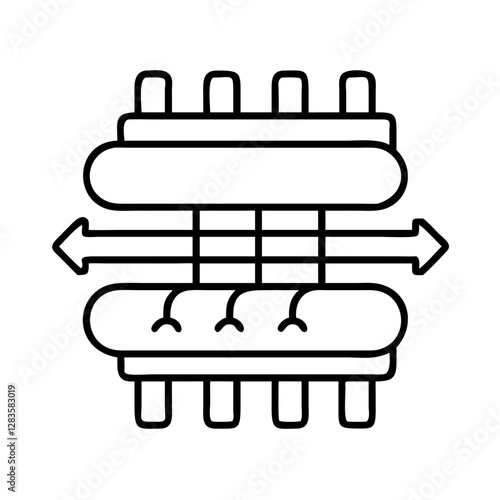 heat exchanger icon, heat exchanger line art - simple line art of heat exchanger, perfect for heat exchanger logos and icons