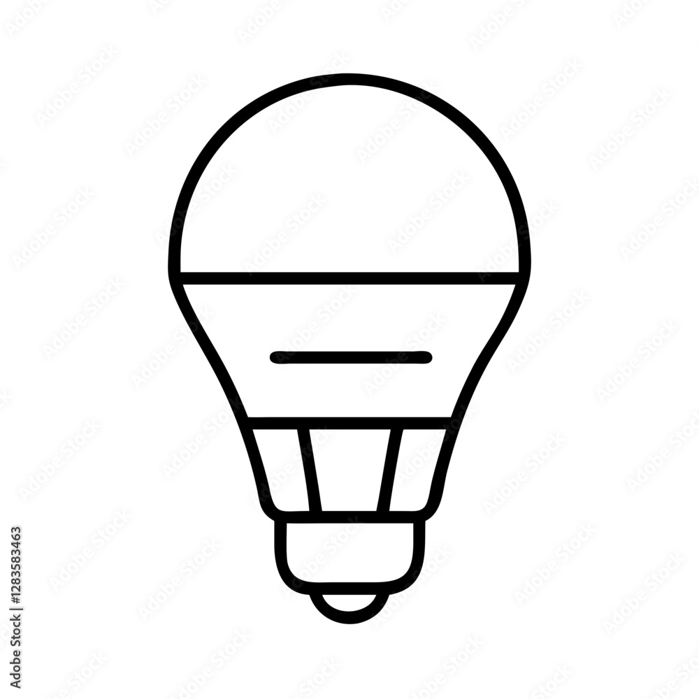 led bulb icon, led bulb line art - simple line art of led bulb, perfect for led bulb logos and icons led bulb icon, led bulb line art - simple line art of led bulb, perfect for led bulb logos and icons