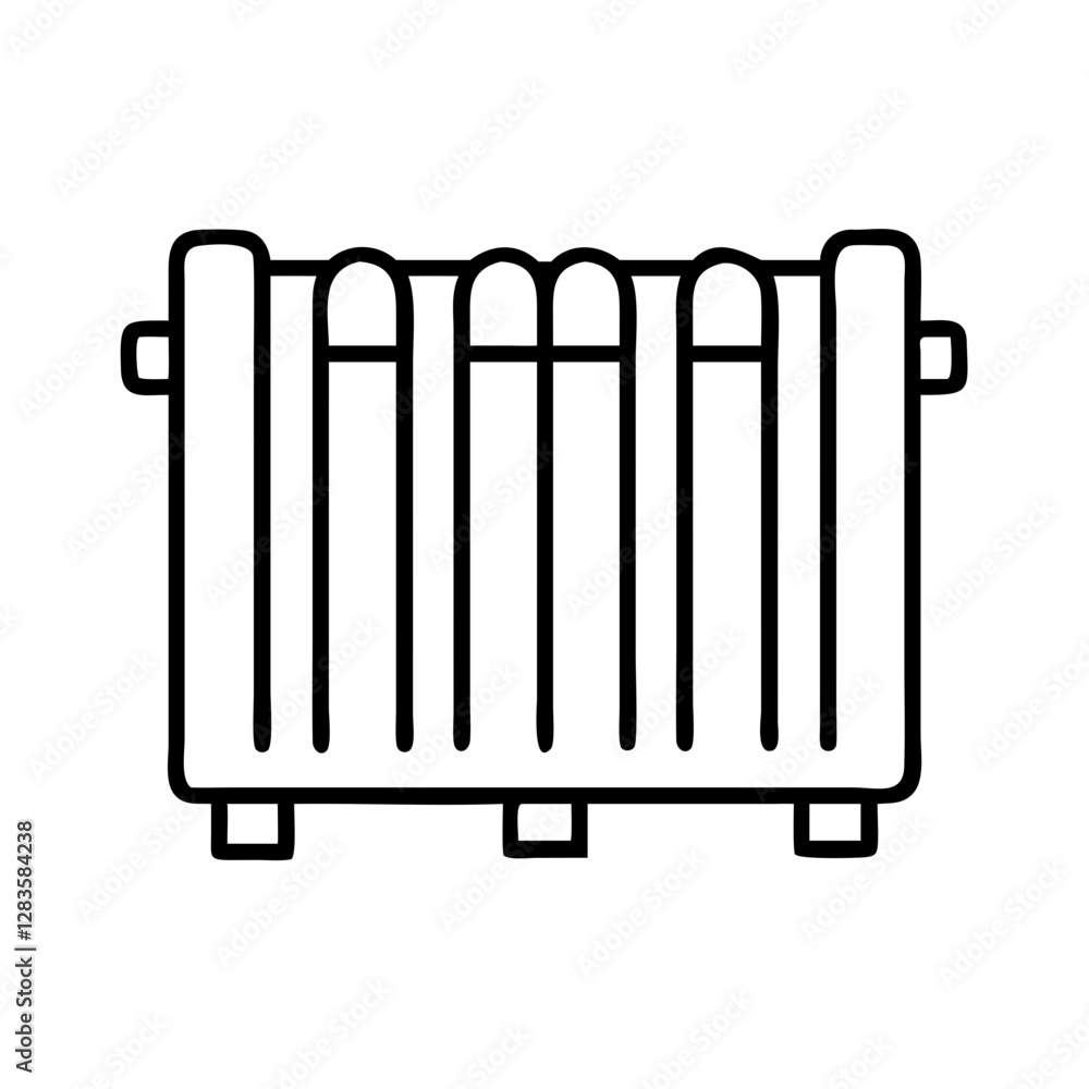 radiator icon, radiator line art - simple line art of radiator, perfect for radiator logos and icons