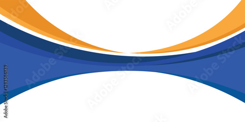 Blue and orange business wave banner background.