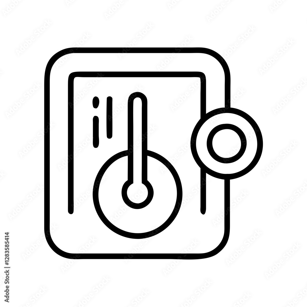 thermostat icon, thermostat line art - simple line art of thermostat, perfect for thermostat logos and icons thermostat icon, thermostat line art - simple line art of thermostat, perfect for thermostat logos and icons