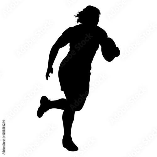 Woman rugby player silhouette illustration athletic vector