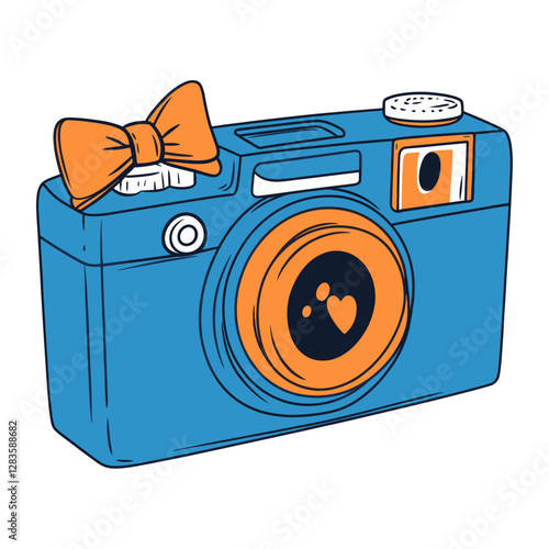 Camera tie illustration vintage vector
