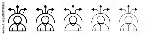 Decision icon set in different stroke sizes