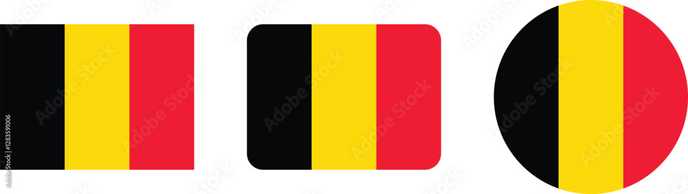 Fototapeta premium Belgium Flag Designs in Various Shapes