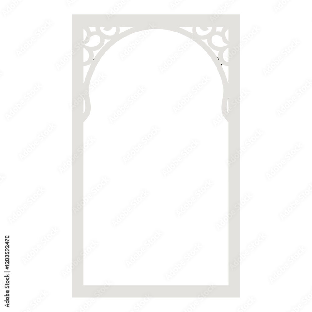Minimal thin line muslim luxury ornate frame design architecture blackboard vector Minimal thin line muslim luxury ornate frame design architecture blackboard vector
