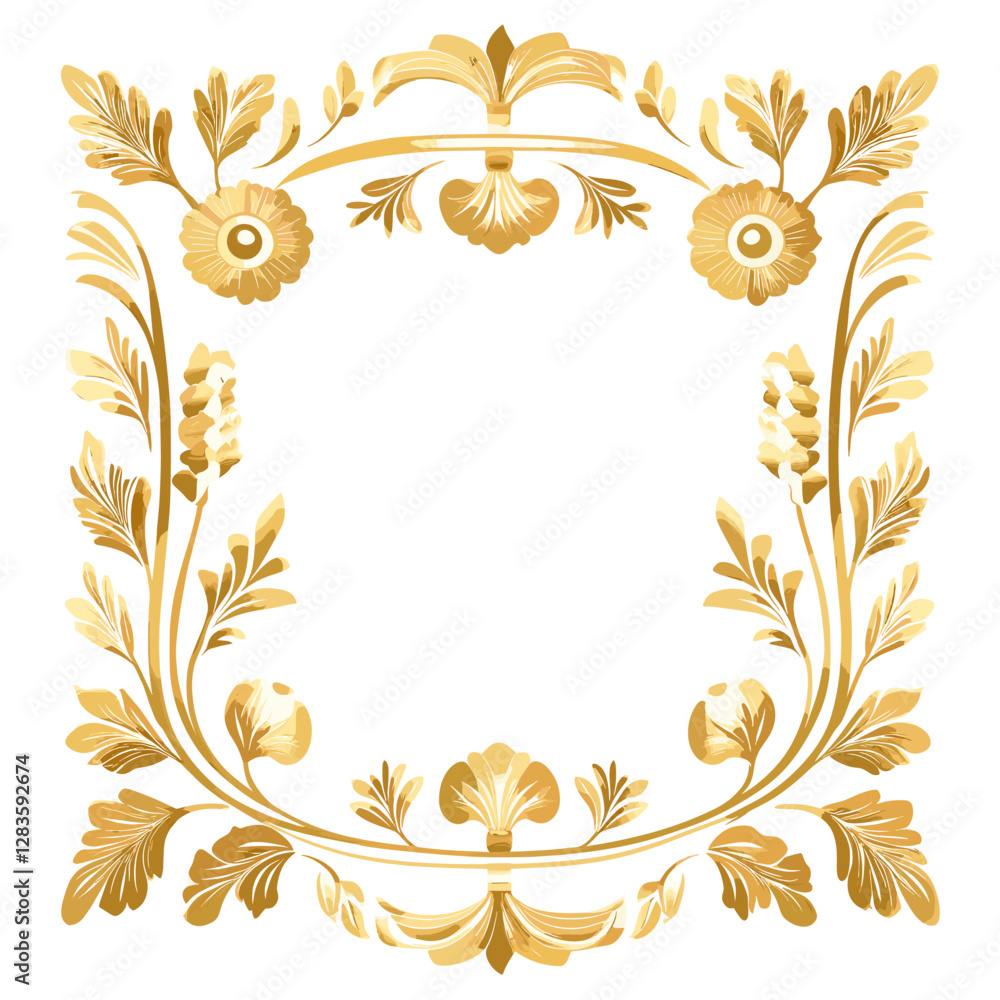 Gold decorative ancient Greek frame illustration graphics pattern vector Gold decorative ancient Greek frame illustration graphics pattern vector