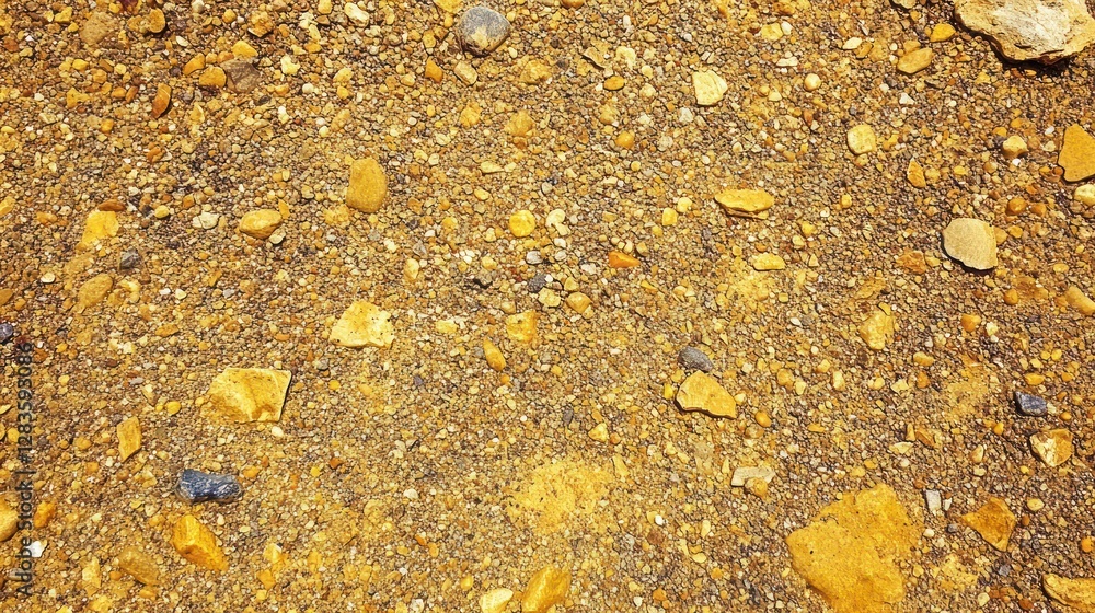 Golden Gravel Texture: A Close-Up of Yellow Pebbles and Sand Golden Gravel Texture: A Close-Up of Yellow Pebbles and Sand