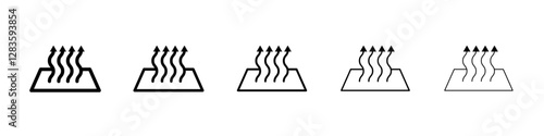 Heat icon set in different stroke sizes