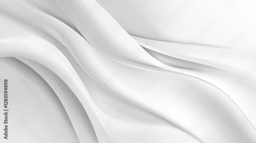 Naklejka premium White satin fabric flowing and forming elegant curves