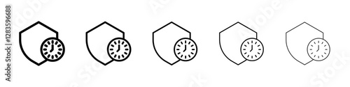 Long term protection icon set in different stroke sizes