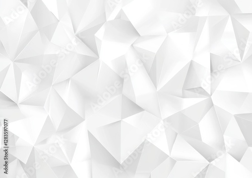 White abstract low poly background creating dynamic triangular pattern