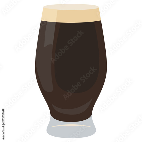 Stout beer glass illustration beverage  vector