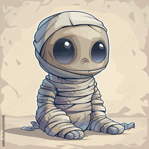little cute mummy vector illustration cartoon character 