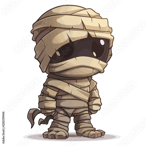 little cute mummy vector illustration cartoon character isolated on whiter