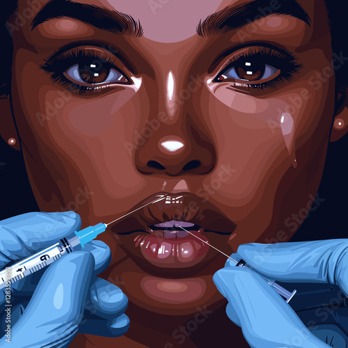 A woman gets beauty injections at a beauty salon