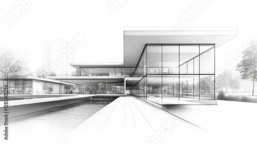 Modern Minimalistic Architectural Design in Vector Illustration