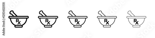 RX icon set in different stroke sizes