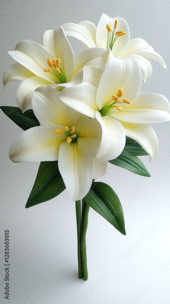 Fototapeta premium Easter Lilies on a white background