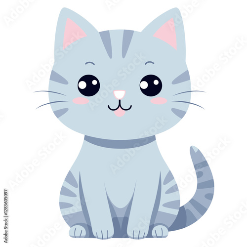 Happy cat illustration kitten cute vector