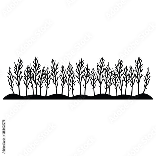 Wallpaper Mural Grass bush art illustration silhouette vector Torontodigital.ca