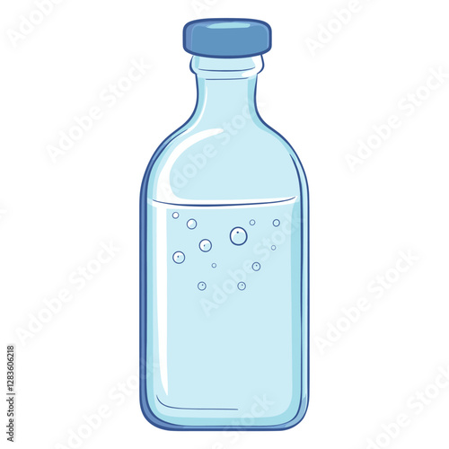 Bottle of water illustration transparent minimalist vector
