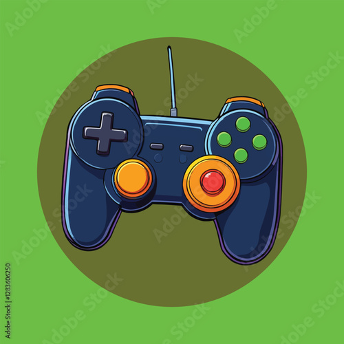 Vibrant Vector Illustration of a Wireless Game Controller